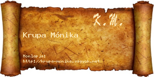 Krupa Mónika névjegykártya